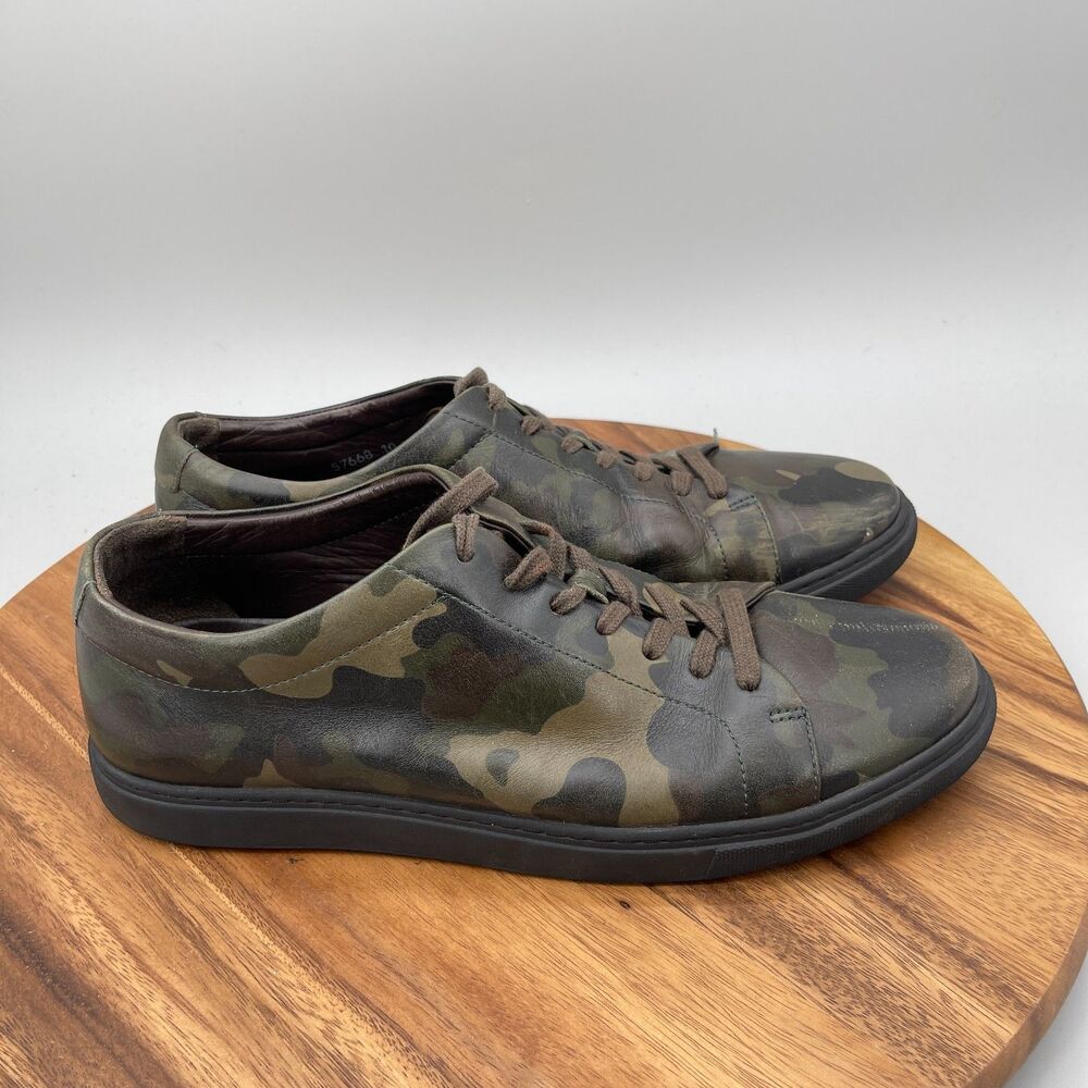Allen Edmonds Canal Court Shoes Mens Size 11 D Camo Leather Camouflage Sneakers